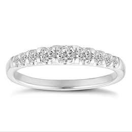 9ct White Gold Half Eternity Graduated 0.33ct Diamond Ring