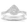 Thumbnail Image 0 of 9ct White Gold 0.25ct Total Diamond Pear Cluster Bridal Set