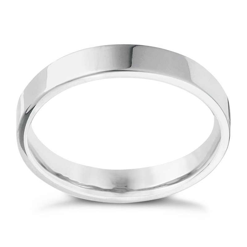 18ct White Gold 4mm Extra Heavyweight Flat Ring