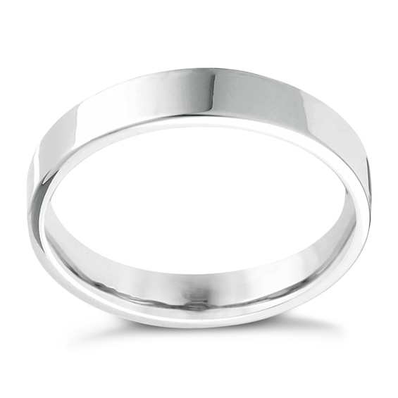 18ct White Gold 5mm Extra Heavyweight Flat Ring