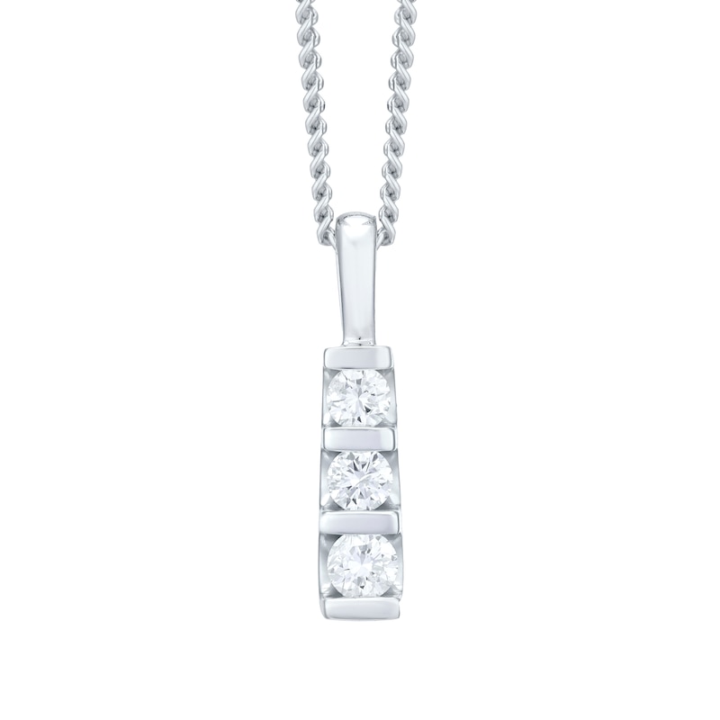 9ct White Gold Trilogy 0.25ct Total Diamond Pendant