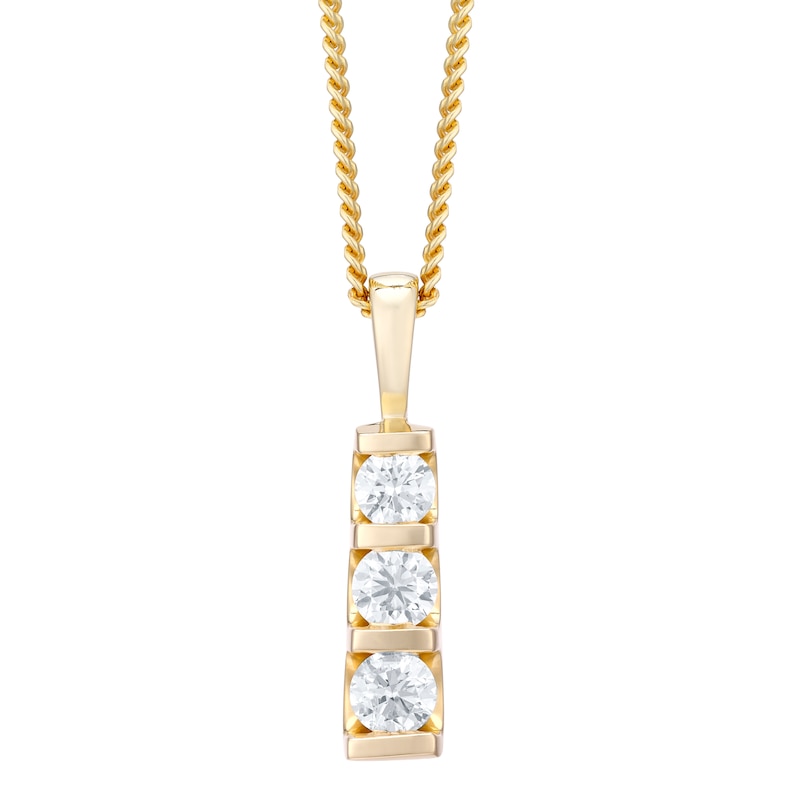 9ct Yellow Gold Trilogy 0.50ct Total Diamond Pendant