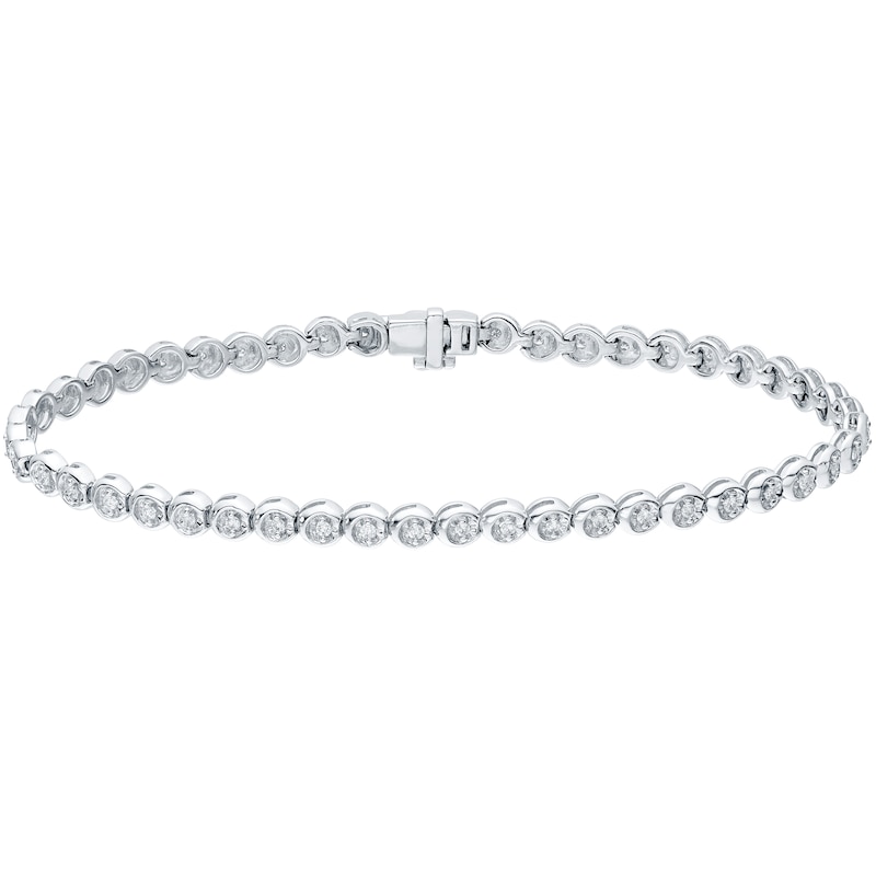 9ct White Gold 0.50ct Diamond Tennis Bracelet