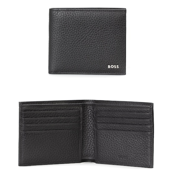 BOSS Men’s Black Grained Leather Wallet