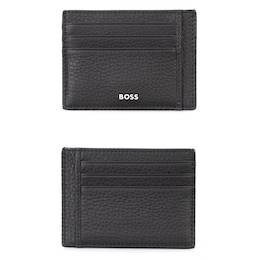 BOSS Crosstown Men's Black Leather Cardholder