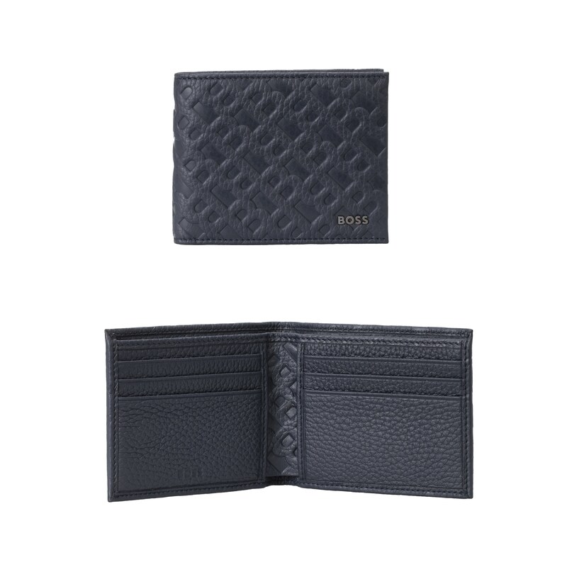 BOSS Men's Crosstown Black Leather Wallet