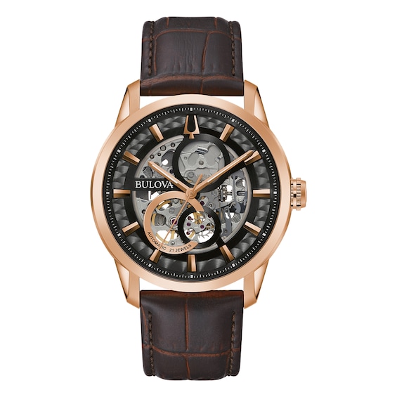 Bulova Sutton Men’s Brown Leather Strap Watch