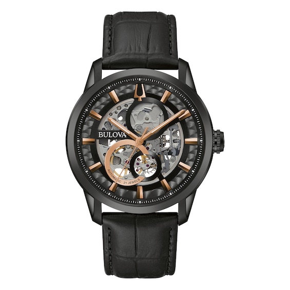 Joom Bulova Unisex Black Classic Sutton Skeleton Dial Automatic 98A283 Men's Watch - Image 2