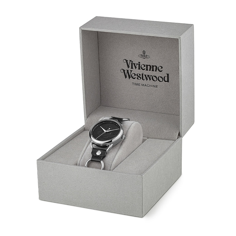 Vivienne Westwood Carnaby Ladies' Black Leather Strap Watch