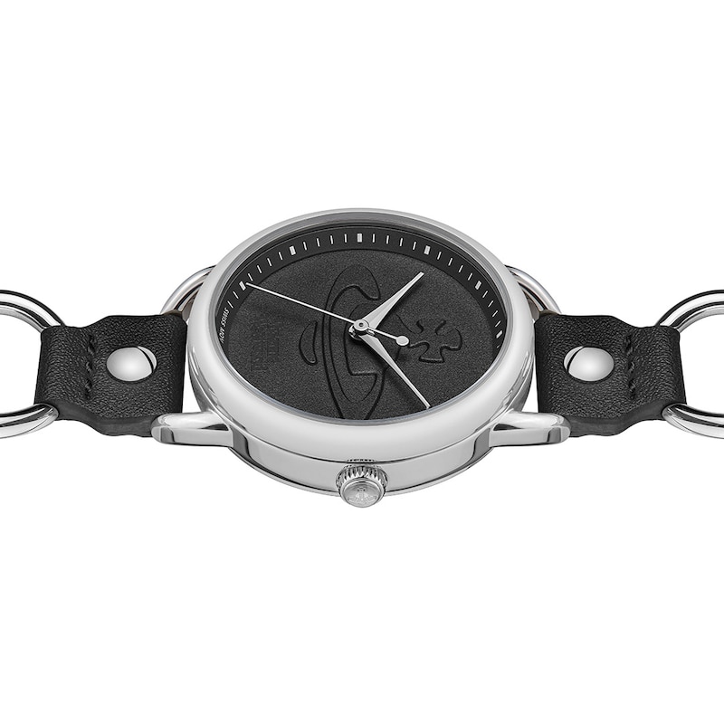 Vivienne Westwood Carnaby Ladies' Black Leather Strap Watch