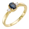 Thumbnail Image 0 of 9ct Yellow Gold Oval Cut Sapphire & 0.10ct Diamond Ring