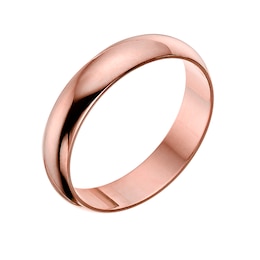 9ct Rose Gold 4mm Extra Heavyweight D Shape Ring