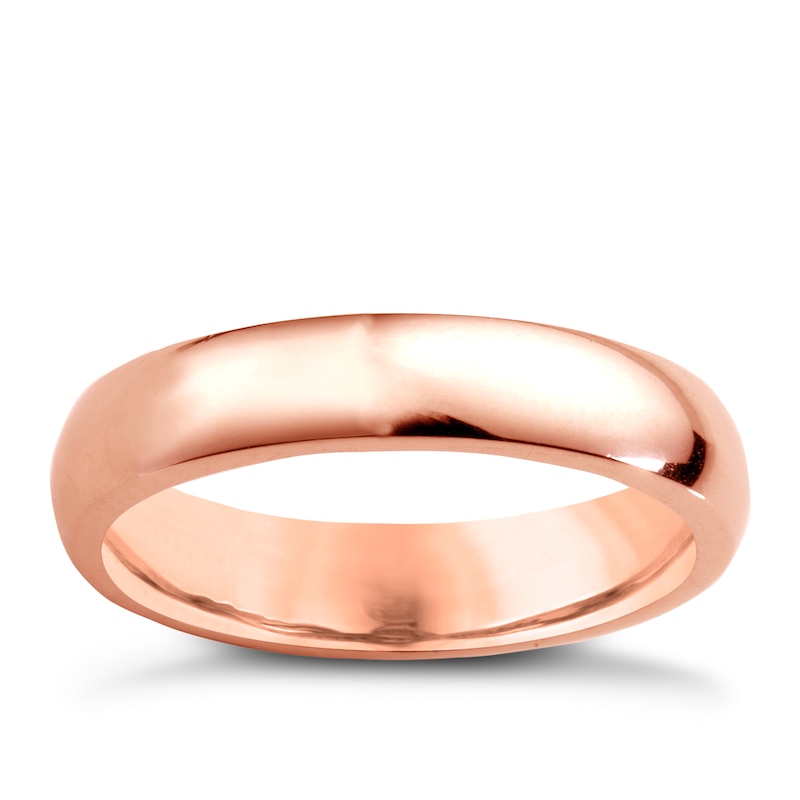 Main Image 1 of 18ct Rose Gold 4mm Super Heavyweight Court Ring