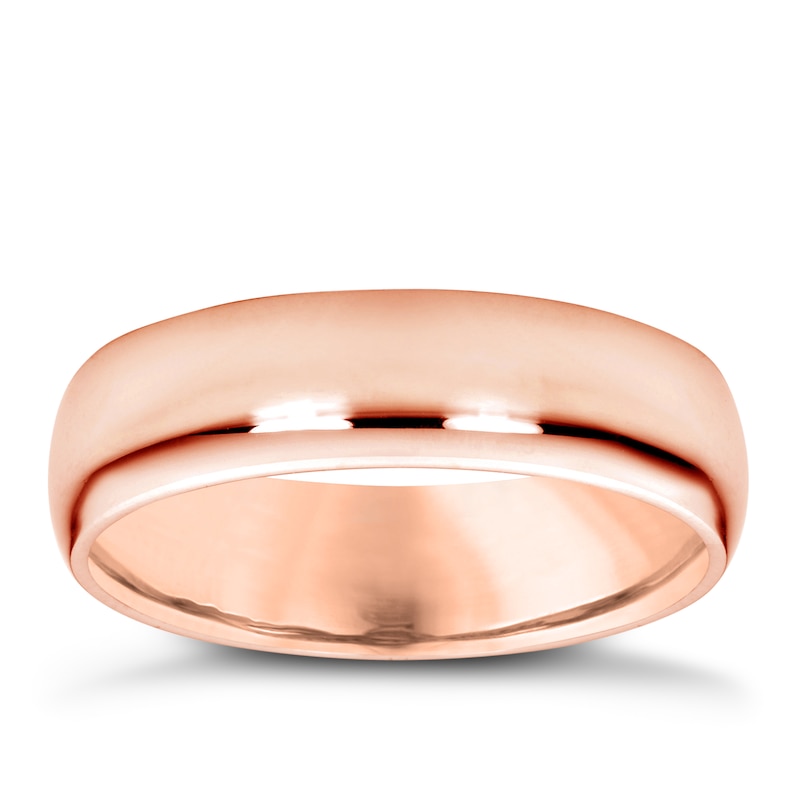 18ct Rose Gold 5mm Super Heavyweight Court Ring