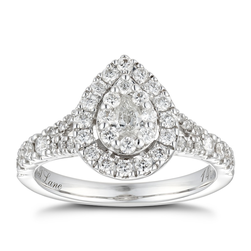 Main Image 1 of Neil Lane 14ct White Gold 0.81ct Total Diamond Pear Ring