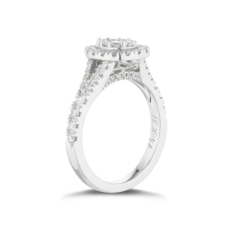 Neil Lane 14ct White Gold 0.81ct Total Diamond Pear Ring