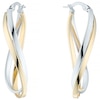 Thumbnail Image 0 of 9ct Yellow & White Gold Double Row Twist Hoop Earrings
