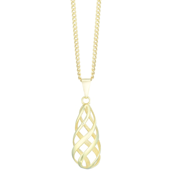 9ct Yellow Gold Drop Pendant Necklace