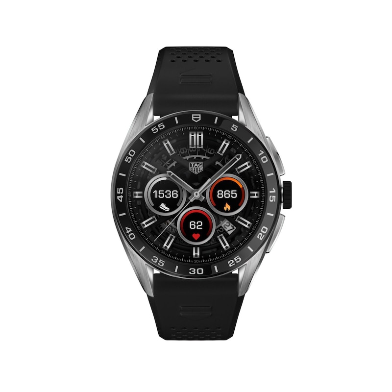 TAG Heuer Connected Stainless Steel & Black Strap Smartwatch
