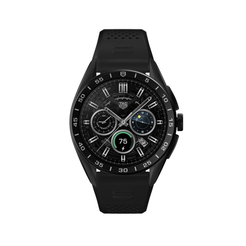 TAG Heuer Connected Black Rubber Strap Smartwatch