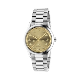 Gucci G-Timeless Bee Gold-Tone Dial & Steel Bracelet Watch