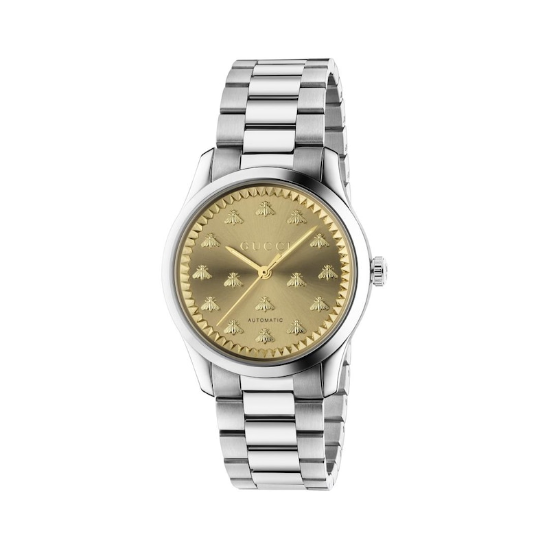 Gucci G-Timeless Bee Gold-Tone Dial & Steel Bracelet Watch
