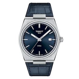 Tissot PRX Men's Blue Leather Strap Watch
