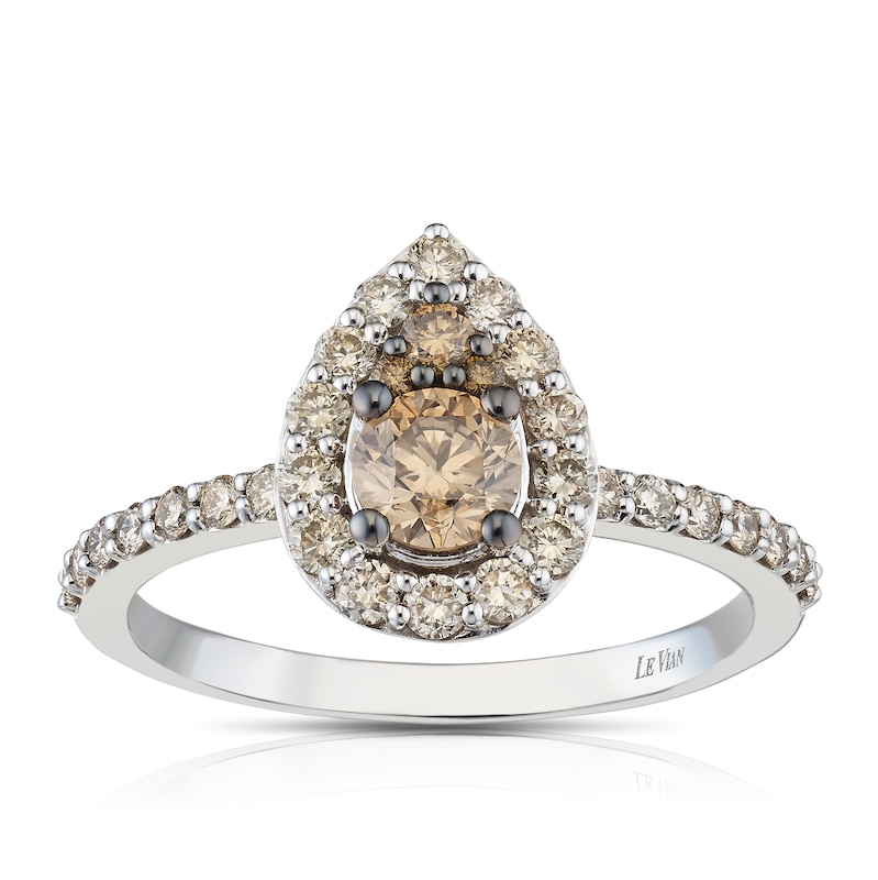 Main Image 1 of Le Vian 14ct White Gold 0.80ct Total Diamond Cluster Ring