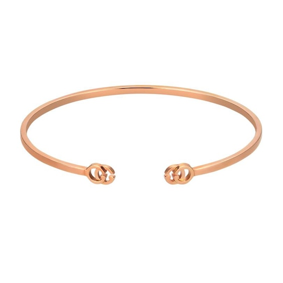 Gucci GG Running 18ct Rose Gold Open Bangle