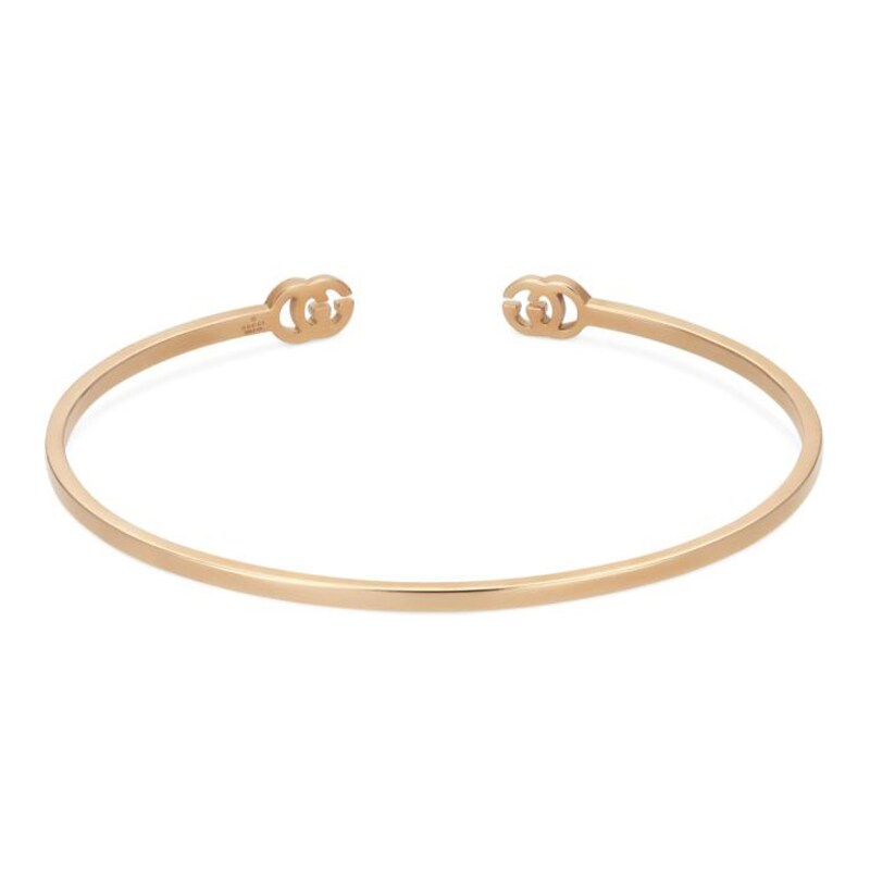 Gucci GG Running 18ct Rose Gold Open Bangle