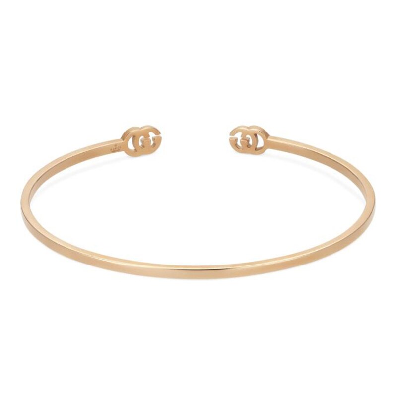 Gucci GG Running 18ct Rose Gold Open Bangle