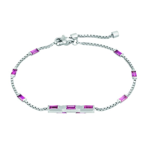 Gucci Link to Love 18ct White Gold 7 and Rubellite Bracelet