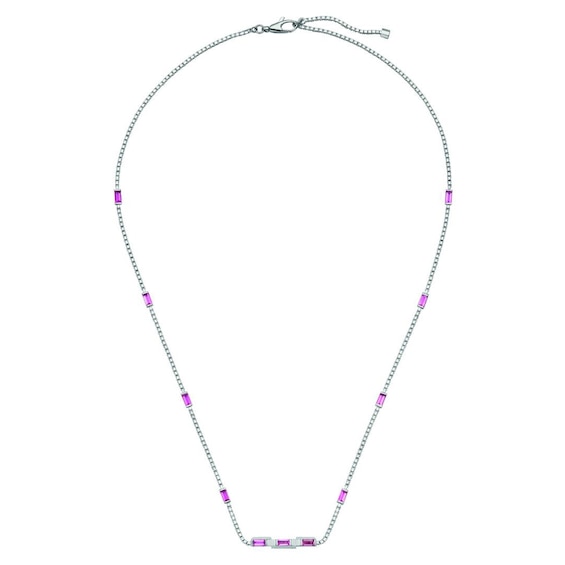 Gucci Link to Love 18ct White Gold and Rubellite Necklace