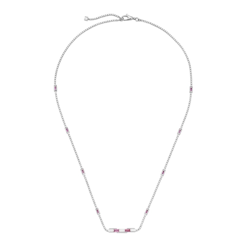 Gucci Link to Love 18ct White Gold & Rubellite Necklace