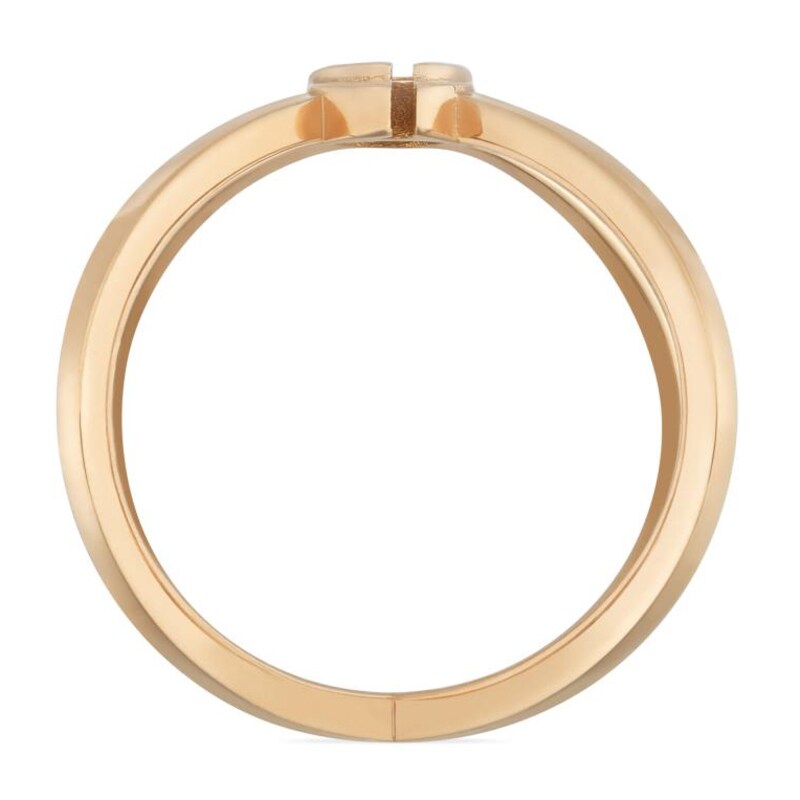 Gucci GG Running 18ct Rose Gold Criss Cross Ring Size M