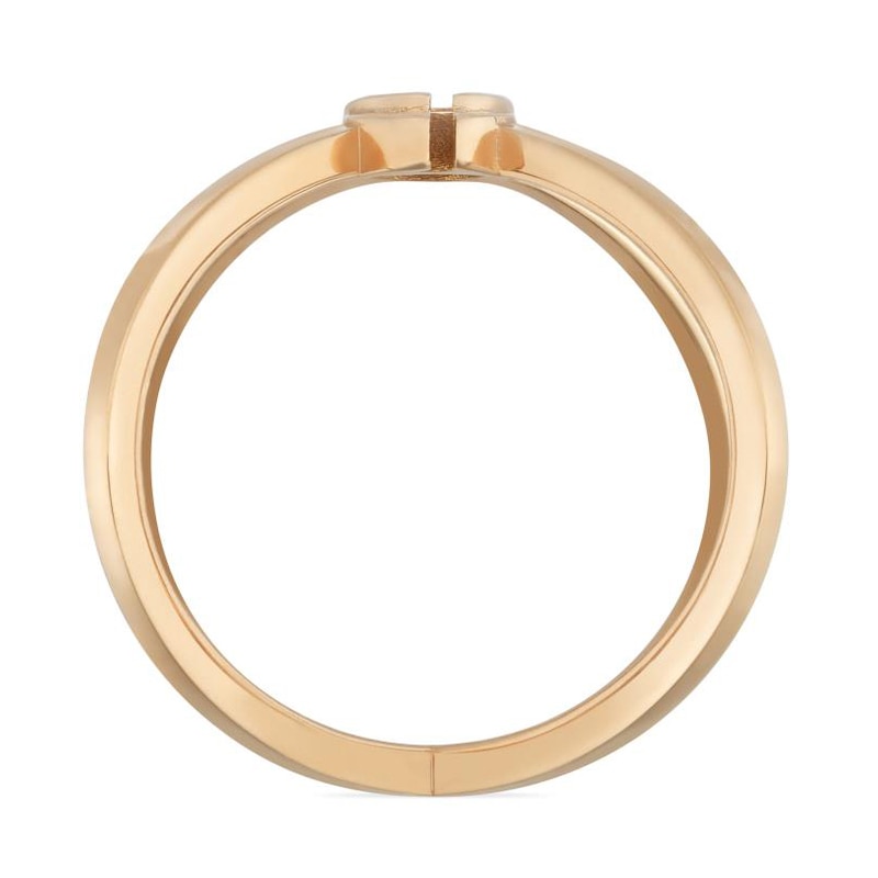 Gucci GG Running 18ct Rose Gold Criss Cross Ring Size N-O