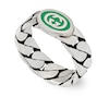 Thumbnail Image 1 of Gucci Interlocking Sterling Silver & Green Enamel Ring (Size R)