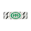 Thumbnail Image 2 of Gucci Interlocking Sterling Silver & Green Enamel Ring (Size Q)