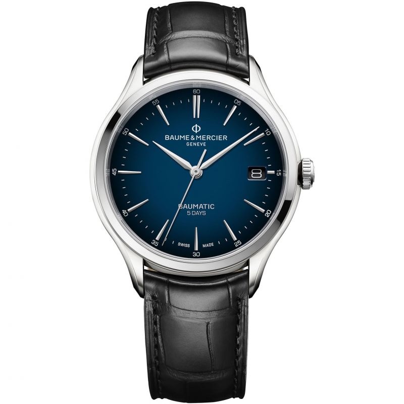 Baume & Mercier Clifton Baumatic Black Leather Strap Watch