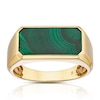 Thumbnail Image 1 of 9ct Yellow Gold Men's Malachite Oblong Signet Ring