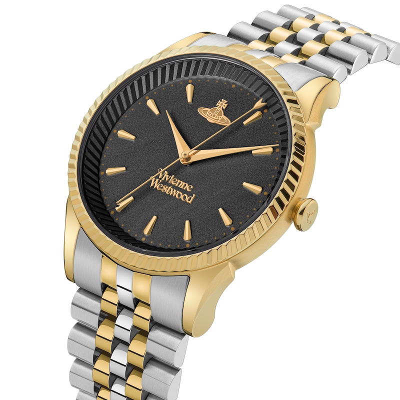 Vivienne Westwood Seymour Black Dial & Two-Tone Bracelet Watch