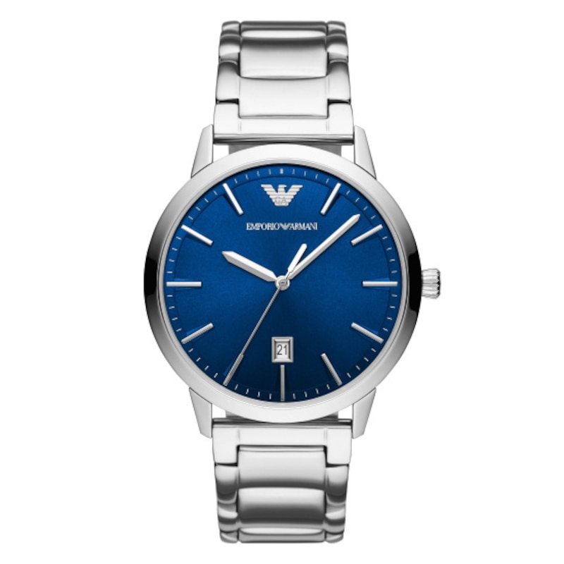 Emporio Armani Men's Blue Dial Stainless Steel Bracelet Watch