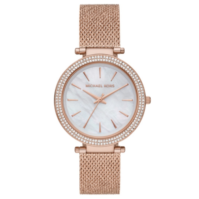 Michael Kors Darci Ladies' Rose Gold-Tone Mesh Bracelet Watch