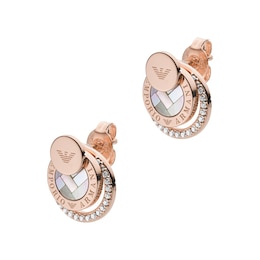 Emporio Armani Rose Gold Tone Stud Earrings