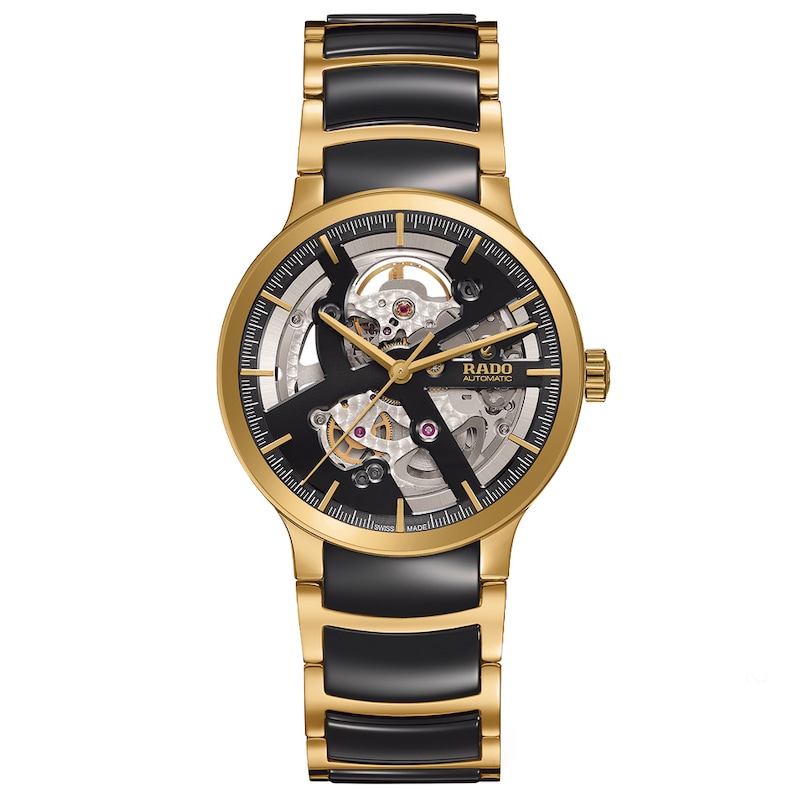 Rado Centrix Men's Skeleton Gold-Tone Bracelet Watch