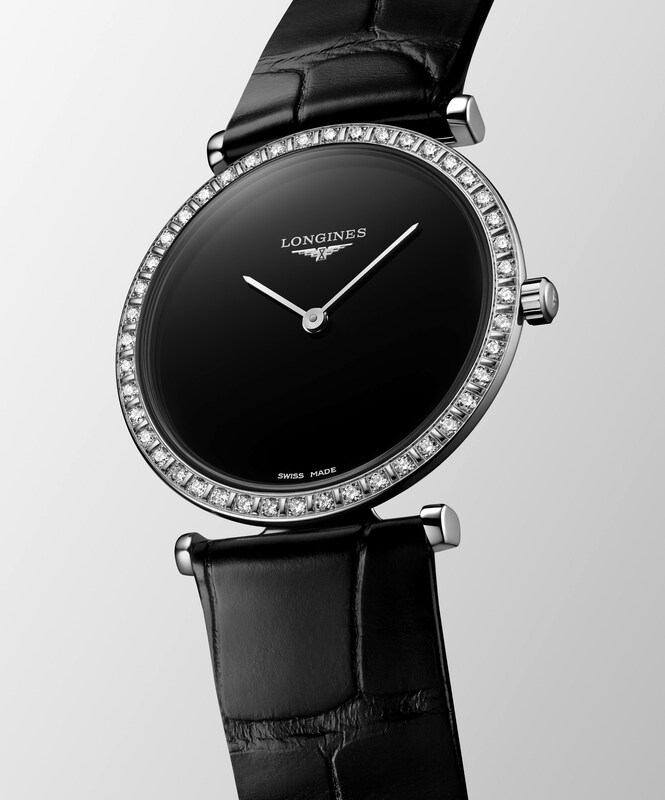 Longines La Grande Classique Ladies' Black Leather Watch Ernest Jones