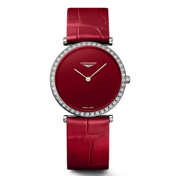 Longines La Grande Classique Ladies’ Red Leather Strap Watch