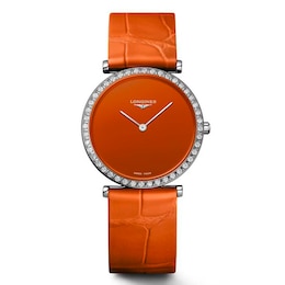 Longines La Grande Classique Ladies' Orange Leather Watch