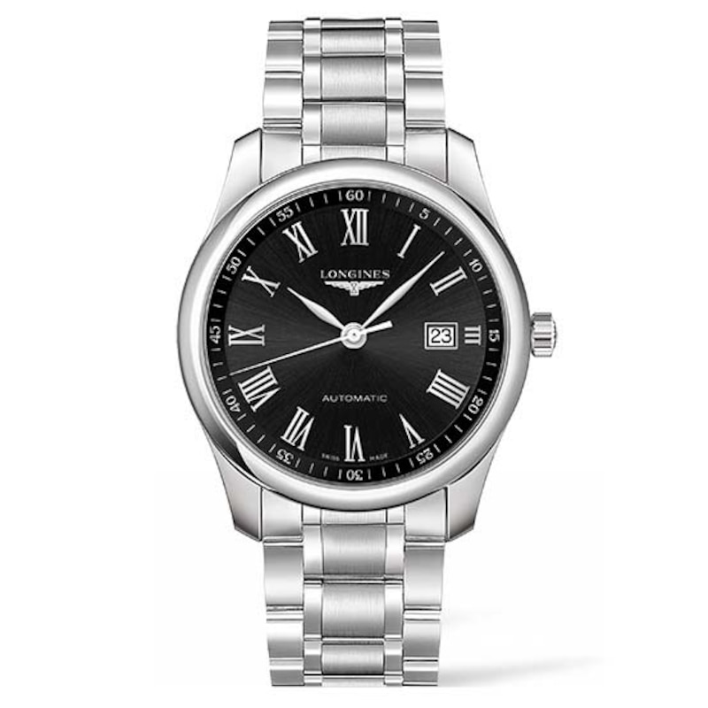 Longines Master Collection Black Dial & Stainless Steel Bracelet Watch
