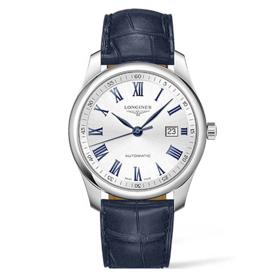 Longines Master Collection Blue Leather Strap Watch